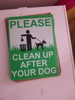 PLEASE Clean Up After Your Dog - Green Pet Sign.